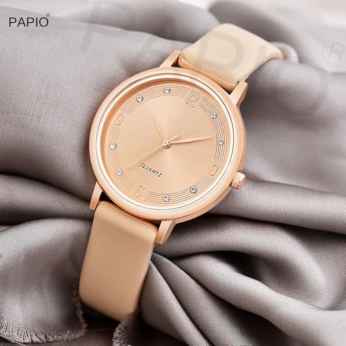 Image of PAPIO Silicone Strap Elegant Women's Analog Wrist Watch for Ladies and Girls | Stylish & Trendy | Premium Strap | Perfect for Casual, Party & Formal Wear
