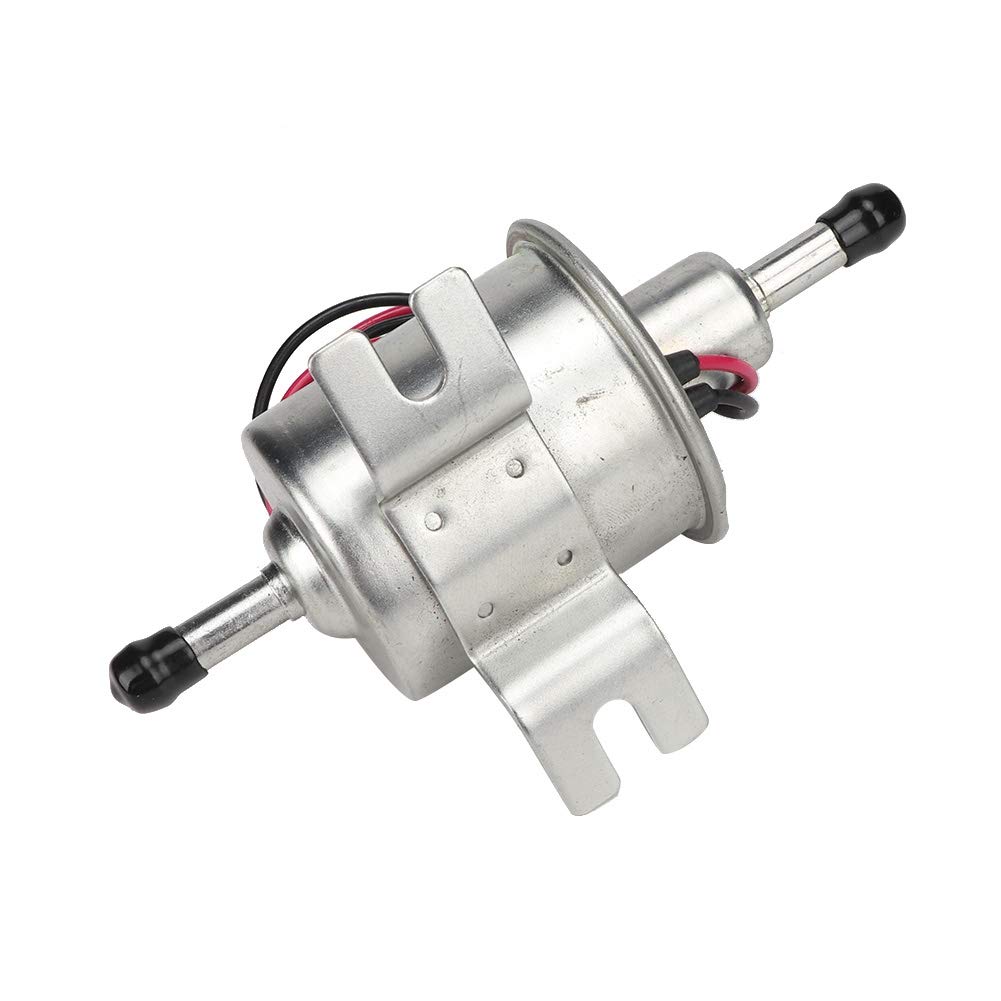 Ejoyous Pompa Carburante Elettrica 12V, Lega di Alluminio, 3-5 PSI, 110 | Alloggiamento in Lega di Alluminio, Veicolo 12V, Sostituto per Auto, Camion e Barca, Portata 110L/H, Attacchi da 8mm.
