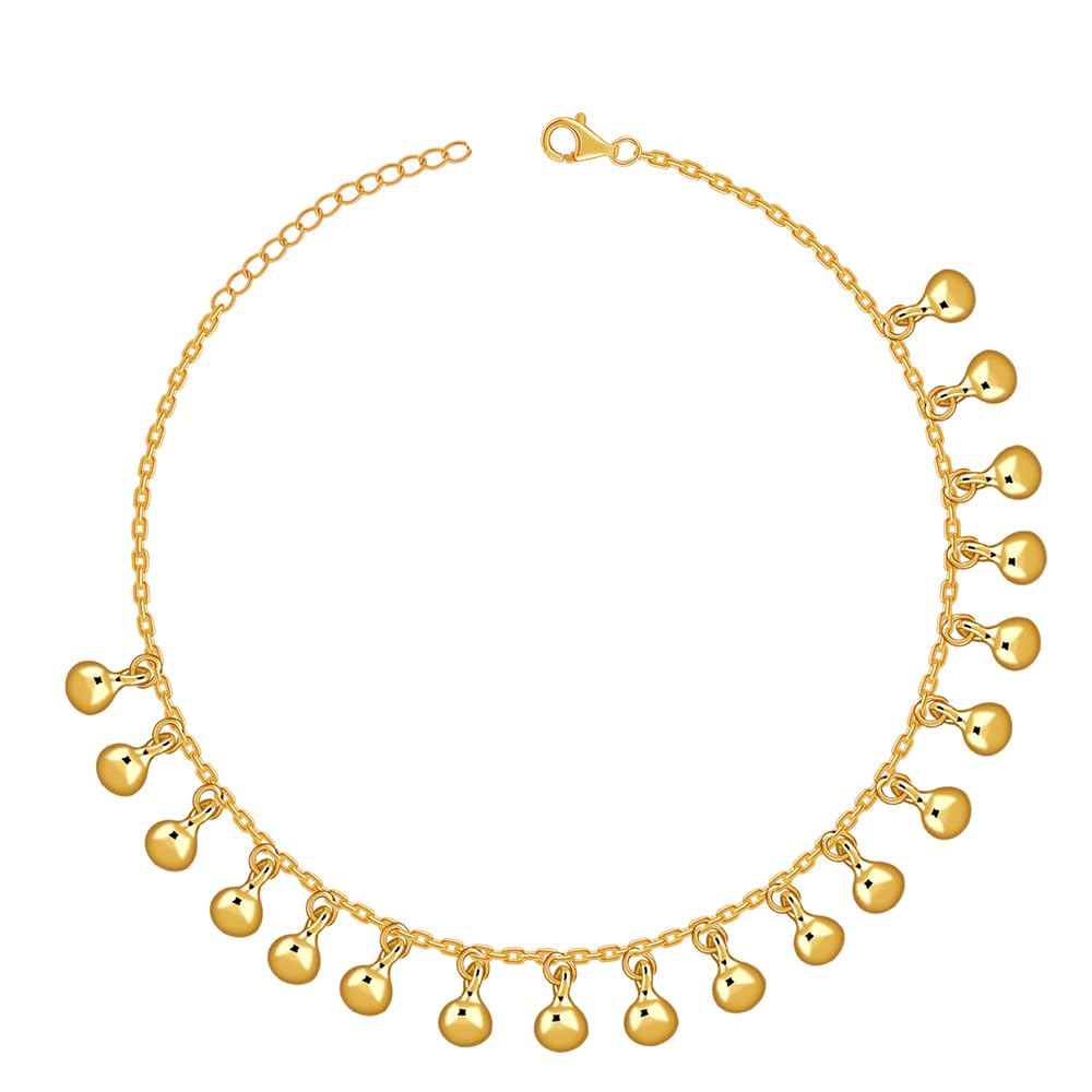 925 Silver Golden Orb Dot Anklet,Single | Gifts for Women and Girls | With Certificate of Authenticity and 925 Stamp | 6 Months Warranty-image-44