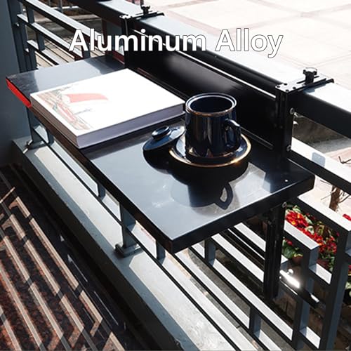Table murale pliante aluminium réglable blanche pour balcon - 6