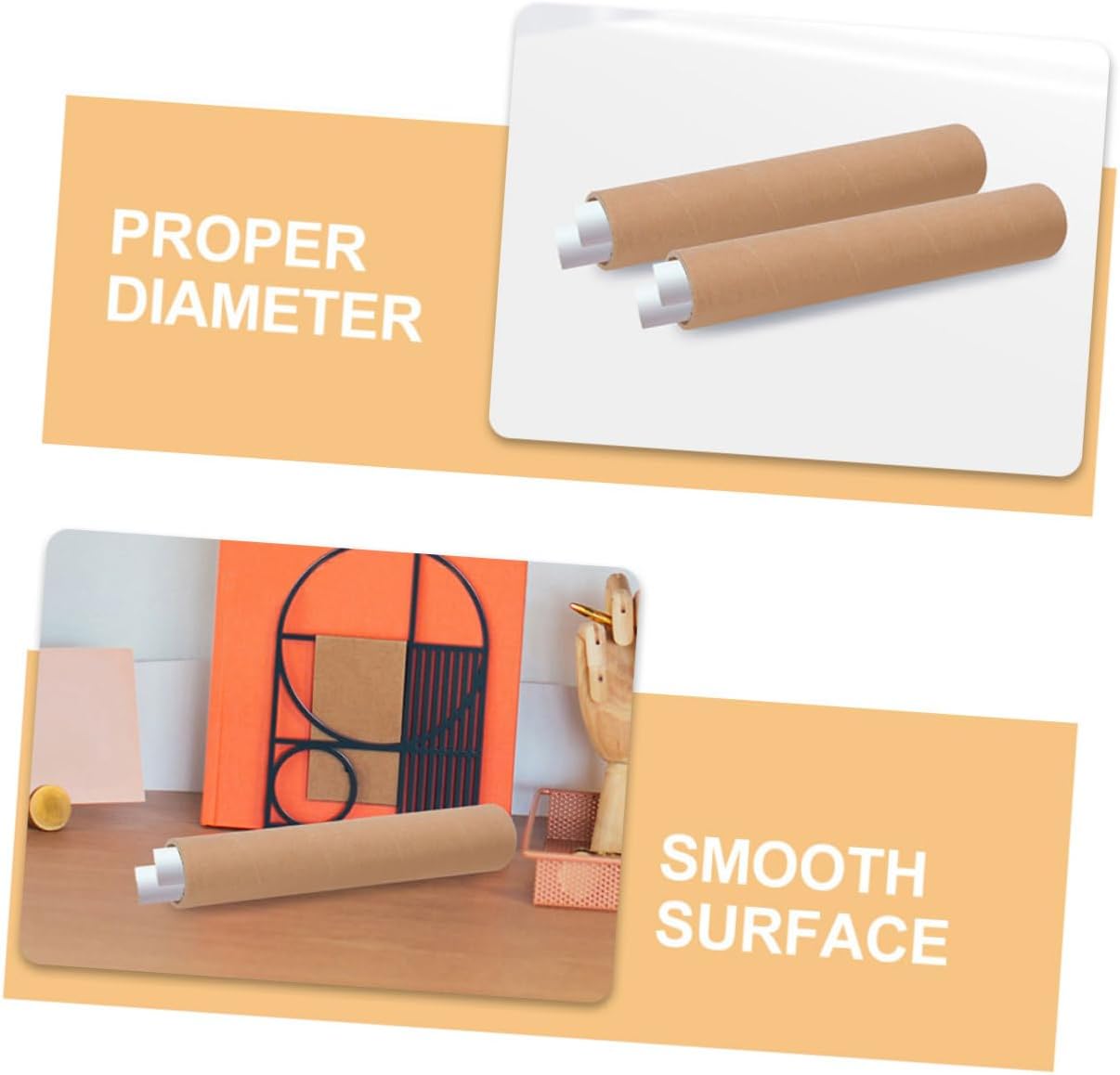 LIFKOME 2pcs Heavy-duty Poster Tubes with Caps x Art Storage and Transport Tubes for Document Mailing Drawing and Artwork Protection