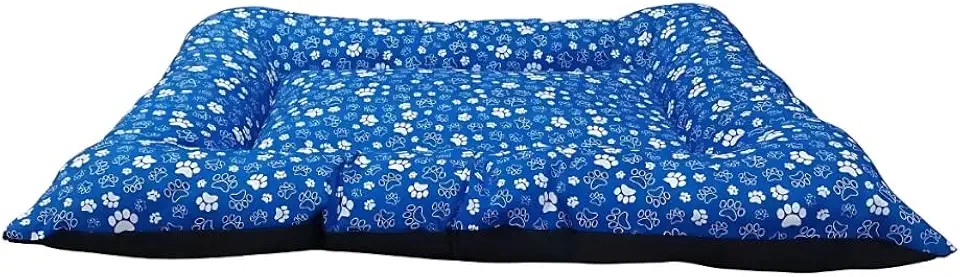 Colchonete Caminha Pet em Gorgurinho, 5 Tamanhos P/M/G/GG/XG, Capa Removível com Zíper, 100% Poliéster, Lavável à Mão (Azul, G - 70x60 cm)