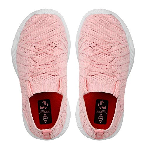 domirica Girls Slip-On Sneakers Ultra Lightweight Hiking Shoes Breathable Non-Slip Running Tennis Athletic Shoes Pink 7 Big Kid - Thumbnail 4