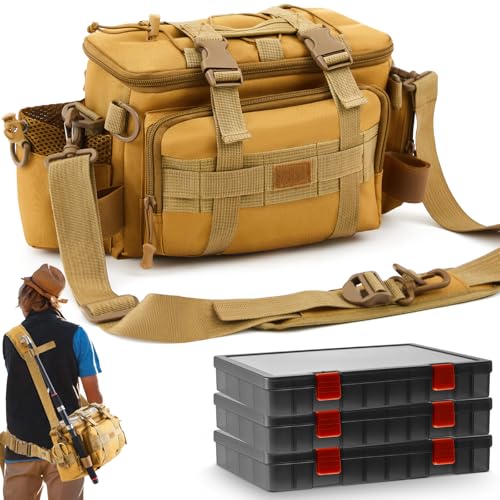 Bolsa para equipo de pesca con 3 bandejas, bolsa blanda con correa de hombro miniatura 1