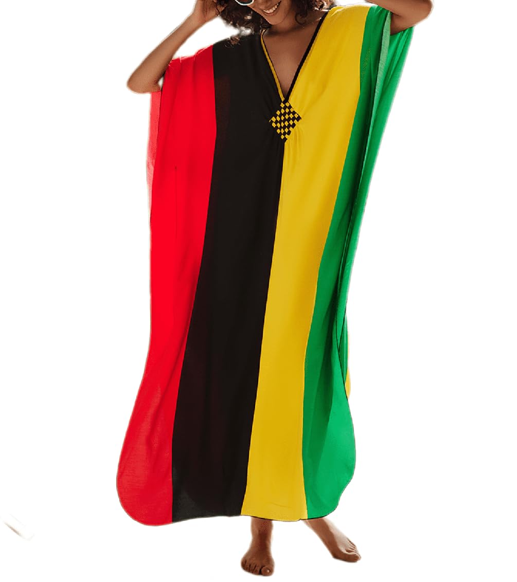 Bestyyou Women's Printed Long Caftans Swimsuit Cover Up Loungewear Ethnic Kaftan Maxi Beach Dress Swimwear Beachwear