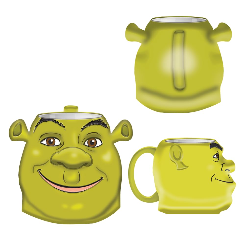 Silver Buffalo Shrek 3D Sculpted Ceramic Mug, 20 Ounces