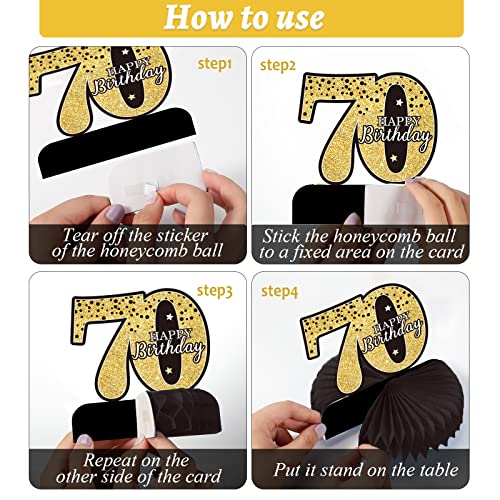 9Pcs 70Th Birthday Decorations 70Th Birthday Centerpieces For Tables Decorations 2023 Vintage 1953 Honeycomb Table Topper Back In 1953 70Th Birthday Decorations For Men And Woman 70 Years Birthday Party #TOP3