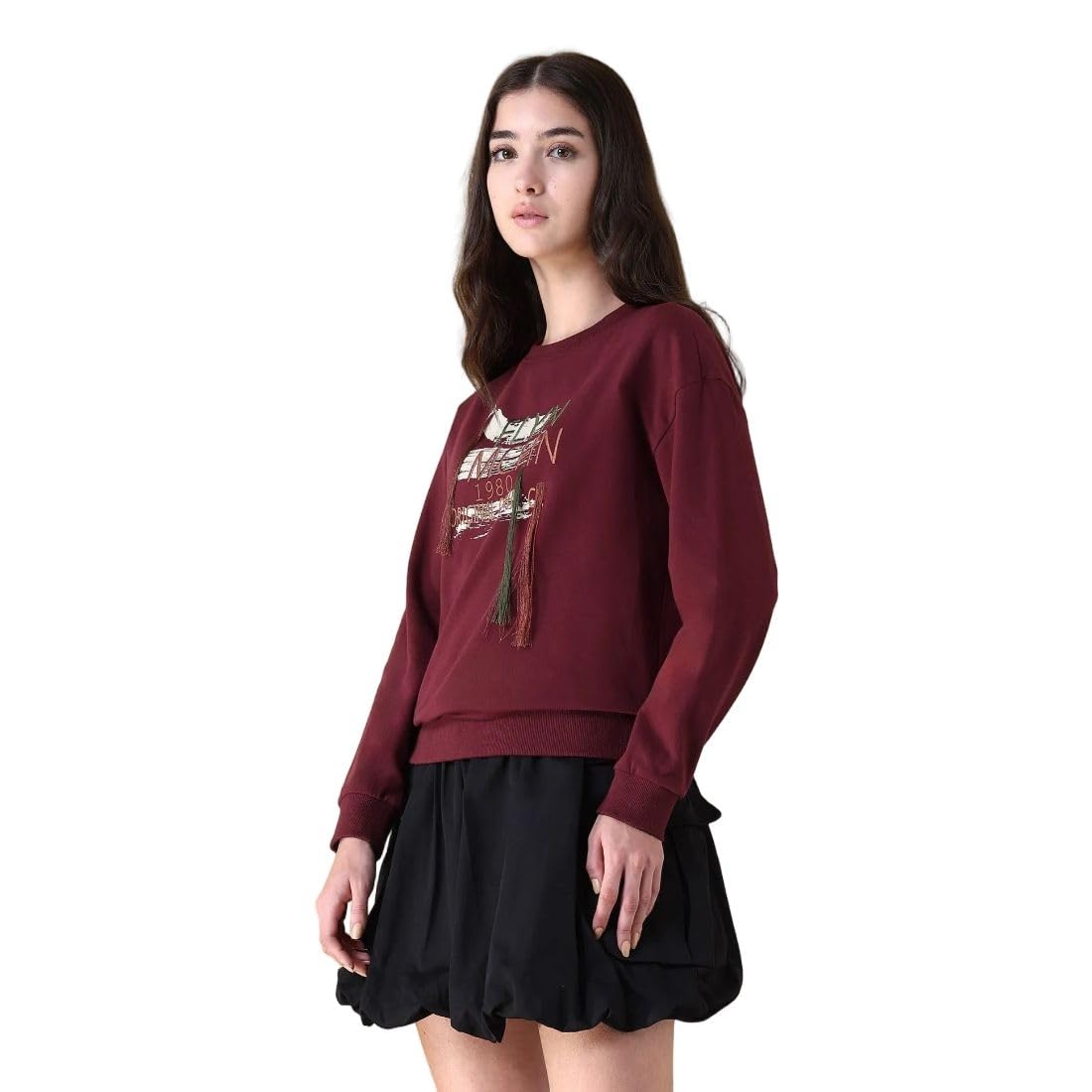 flying machine Women's Drop Shoulder Sweatshirts| Printed-picture-10