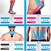 Kinesiology Tape Pro Athletic Sports Waterproof Breathable Latex Free Tape for Ankle Wrists Knees Elastic Running Tennis Swimming Football Sports Activities Tapes (3 Pack, MIX02)