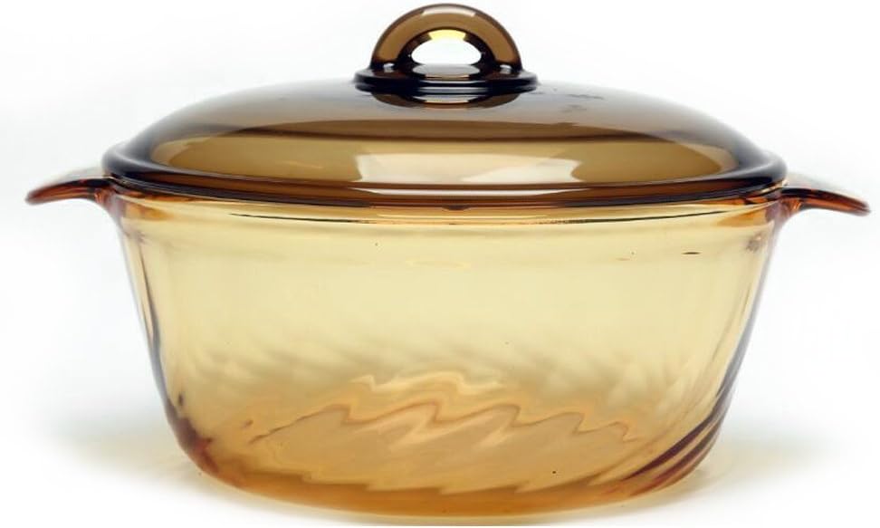 COZY HOMY 1.5 L 2.5L 3.5L 3.8L 5L Round Stewpot with Glass Cover by Enduraglass, Incredibly durable and safe for the dishwasher, freezer, microwave, oven, broiler & stovetop COZY HOMY (5.0L)