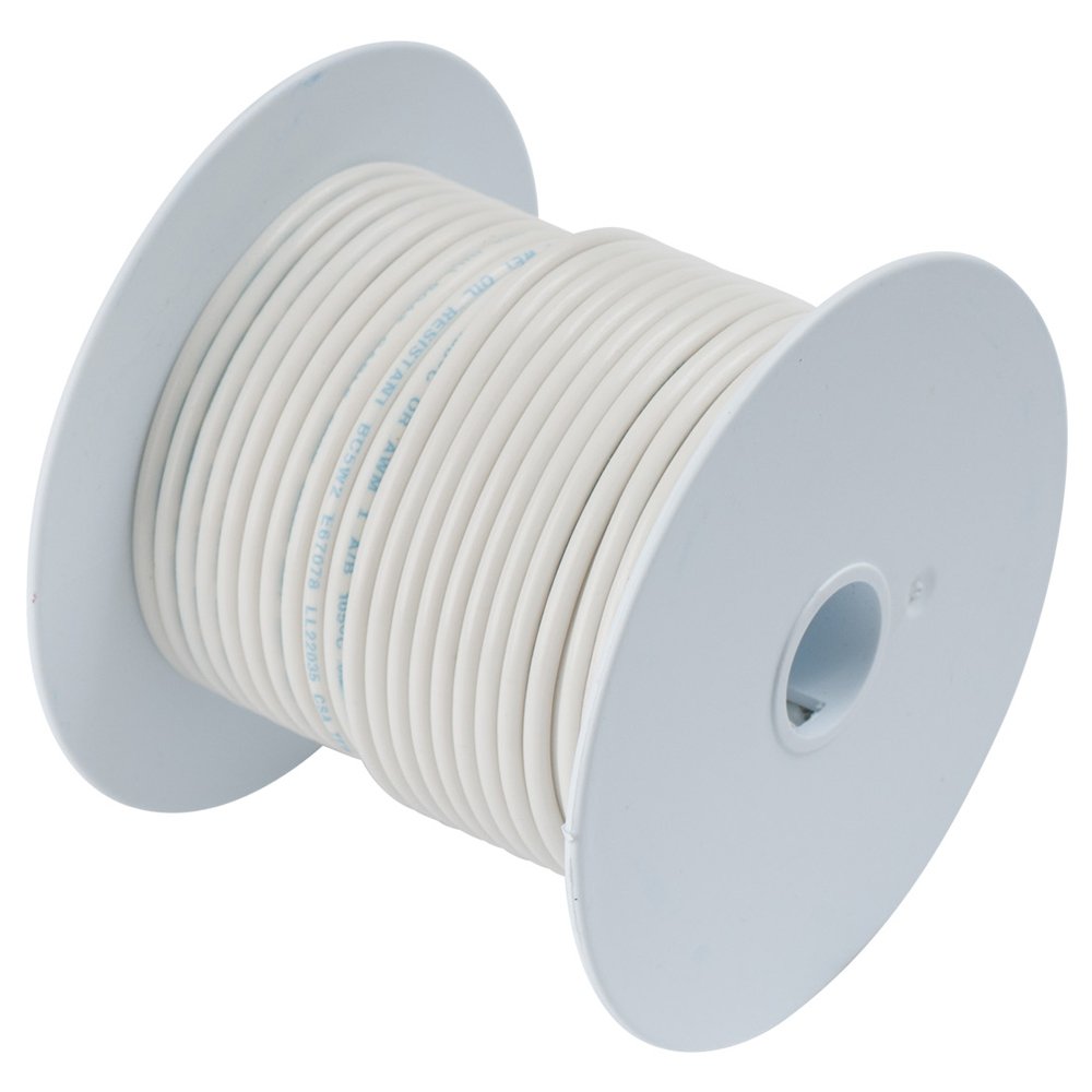 Ancor 102925 Marine Grade Electrical Primary Tinned Copper Boat Wiring (16-Gauge, White, 250-Feet)