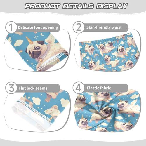 Girls Leggings Unicorn Dog Rainbow Blue Kids Length Leggings Pants Athletic Yoga Pants Toddler Tights Trousers 4T3