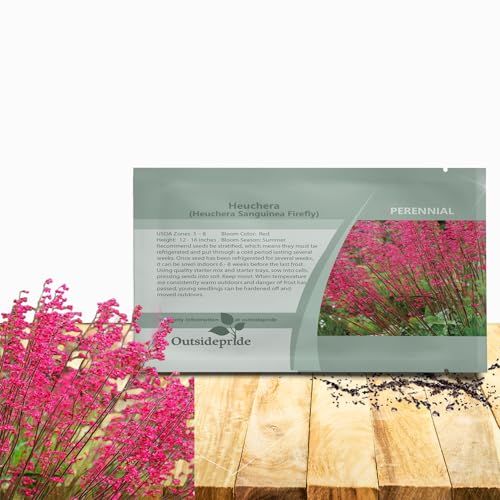 Outsidepride Coral Bells Firefly Heuchera Seeds - 5000 Pcs Perennial Flower Seeds for Planting with Bell-Shaped Blooms & Colorful Foliage for Borders, Containers, Ground Covers, & Rock Gardens