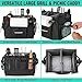 HAUSHOF Large Grill and Picnic Caddy with Paper Towel Holder, Condiment Pocket, Foldable BBQ Organizer Easy Carry Griddle Caddy for Camping, RV, Outdoor Waterproof Oxford Cloth (Black)