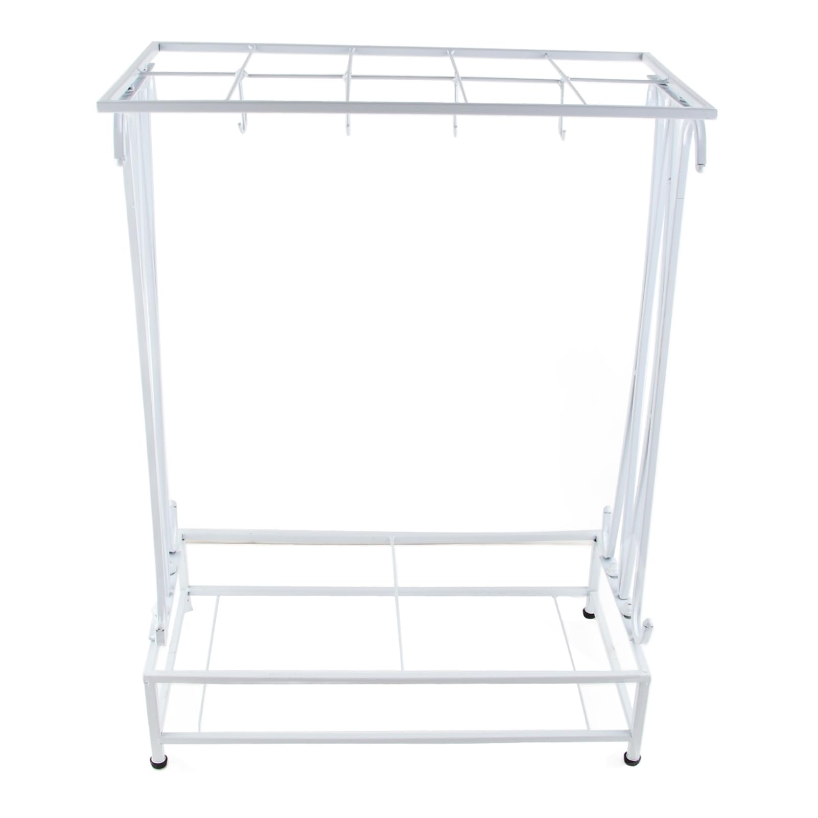 Portaombrelli in Ferro, Supporto Ombrelli con Vaschetta (WHITE)