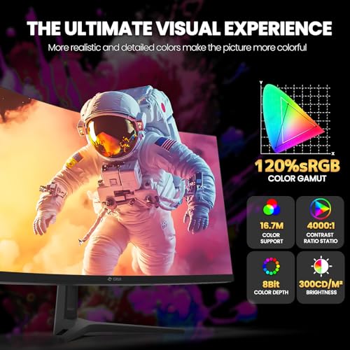 Image of CRUA 34 Inch Curved Gaming Monitor, 21:9 WQHD 3440x1440 165Hz /144Hz 1500R Ultrawide Computer Monitor Support Freesync, PIP /PBP, 120% sRGB, HDMI 2.0 & DP 1.4, Wall Mountable /Tilt Adjustable-Black