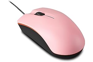 Cute Pink Wired Mouse - Comfort Ergonomic USB Mouse for PC Computer,...