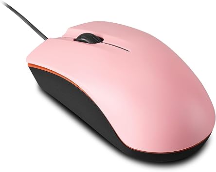 Guiheng Wired mini Mouse, USB Wired Computer Mice for Right or Left Hand, Ergonomic Computer Mouse with Durable Clicks for PC, Computer, Laptop, Desktop, Chromebook, Notebook, Mac Pink