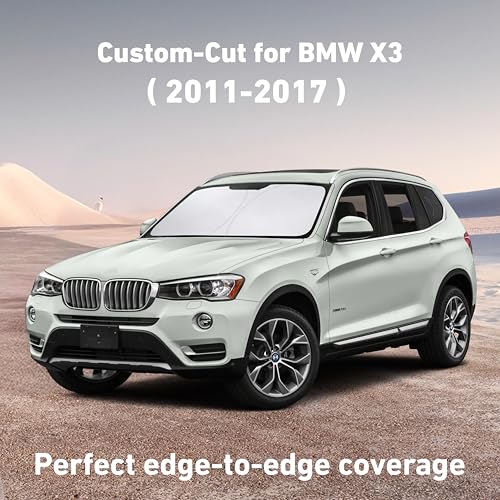 Image of EcoNour Windshield Sunshade Compatible for BMW X3 2011-2015 2016 2017, Sun Visor for Front Windshield & Window Sun Shade Cover, UV Heat Blocker & Protector, Car Accessories