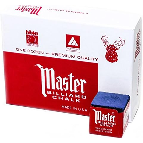 Master Billiards Tiza de Billar, 12 Cubos, Azul Cover