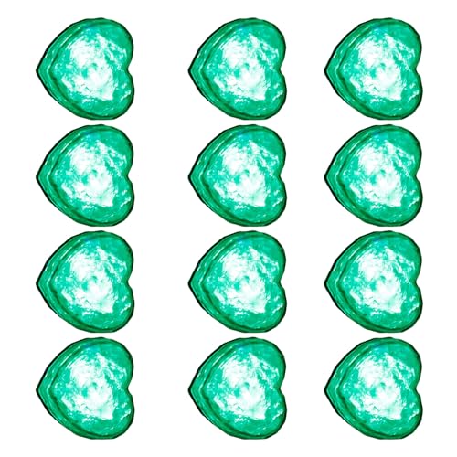 Cenifin Paquete de 12 cubitos de hielo LED activados por agua en forma de corazón para bebidas, accesorios de decoración de fiestas