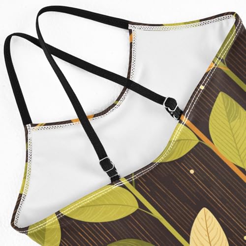 Yuiboo Sprouting Leafs Striped Girls 1 Piecing Swimsuits Bathing Suit Toddler Girls Swim Suit Swimwear 3T4