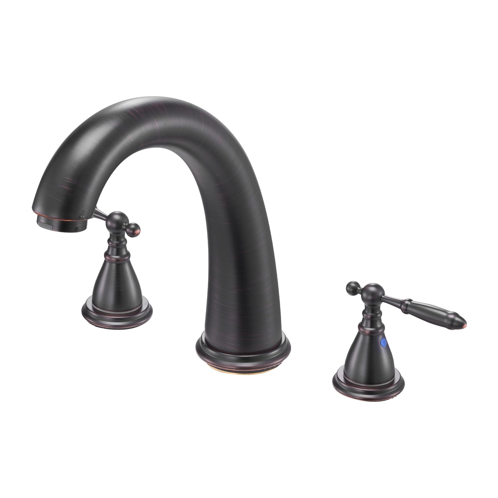 VEVOR Roman Tub Faucet, Gooseneck Bath Tubs Faucets Set with 2 Handles, Roman Tub Faucets Deck Mount for Baby Care, Adult Bathing, 3 Hole Waterfall Bathtub Faucet, Bronze, High Arc Spout Design