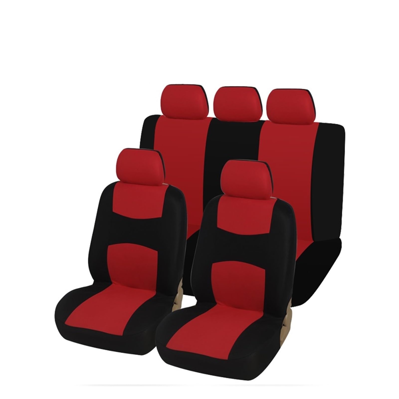 Housse de siege auto universelle rouge pour 5 places - Couvre siege auto confortable