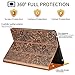 Gexmil Case for iPad 9.7 Inch 2018/2017, applies Cowhide Folio Cover for iPad 6th Gen / 5th Gen Genuine Leather case Also applies to iPad Air 2 / iPad Air (Pattern-Brown)