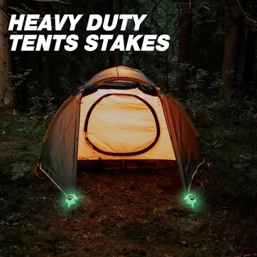 Yaocom Tent Stakes, 40 piezas de estacas inflables de 8 pulgadas, estacas metálicas para inflables miniatura 5