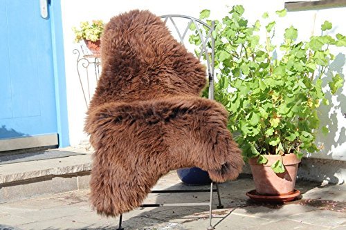 Alpenfell Schaffell Braun Premium-Qualität Lammfell 110-120cm ökologische Gerbung