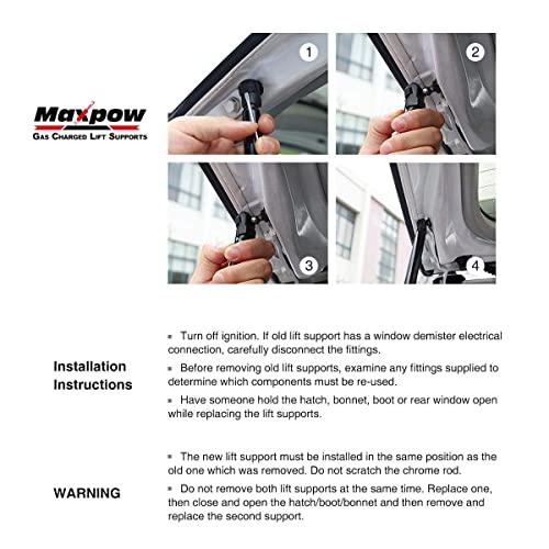 Maxpow 2Pcs Rear Trunk Gas Charged Lift Support Compatible With Ford Mustang 1994 1995 1996 1997 1998 1999 2000 2001 2002 2003 2004 Pm2014 Trunk Lift Trunk Struts Shock Trunk Gas Struts #TOP6