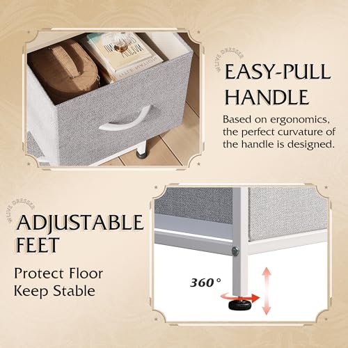 Image of WLIVE 5 Drawer Dresser for Bedroom Organization and Storage; Fabric Drawer Organizer for Clothes and Sweater Storage; Kids Small Dresser for Room Organization and Storage Solutions