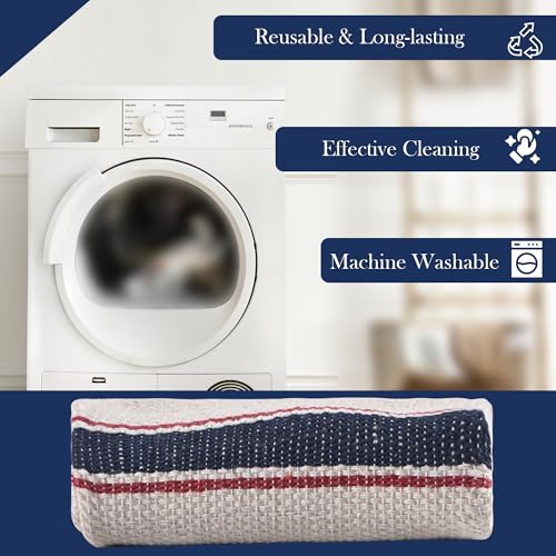 Image of Kuber Industries 24 Pcs Set Cotton Pocha Cloth for Floor Cleaning | 20x20 Inch Reusable & Washable Kitchen Duster Cloth for Home Cleaning | Absorbent Dusting Mop for Dry & Wet Use | White Waffle