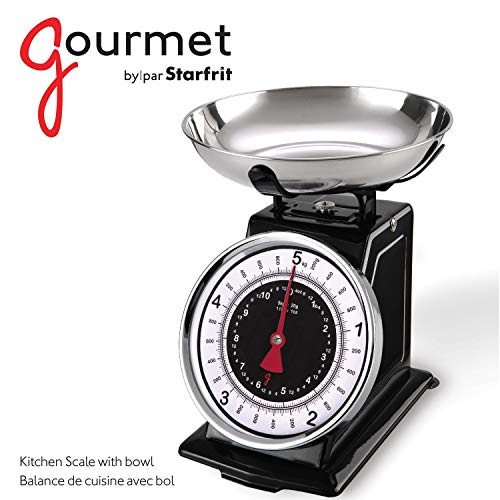 Starfrit 080211-003-0000 Retro Mechanical Kitchen Scale, Silver/Black - Thumbnail 3
