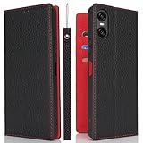 Ｈａｖａｙａ 対応 Xperia 10 VI ケース エクスペリア10 VI ケース Xperia 10 vi カバー 手帳型 本革 ストラップ docomo SO-52E SOG14 ソニー 第六世代 A402SO XQ-ES44 au 耐衝撃 SoftBank カード収納 スタンド機能 レザー-ブラック