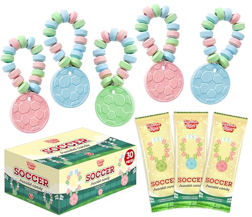 30 Pack Soccer Bracelet Candy sabores variados