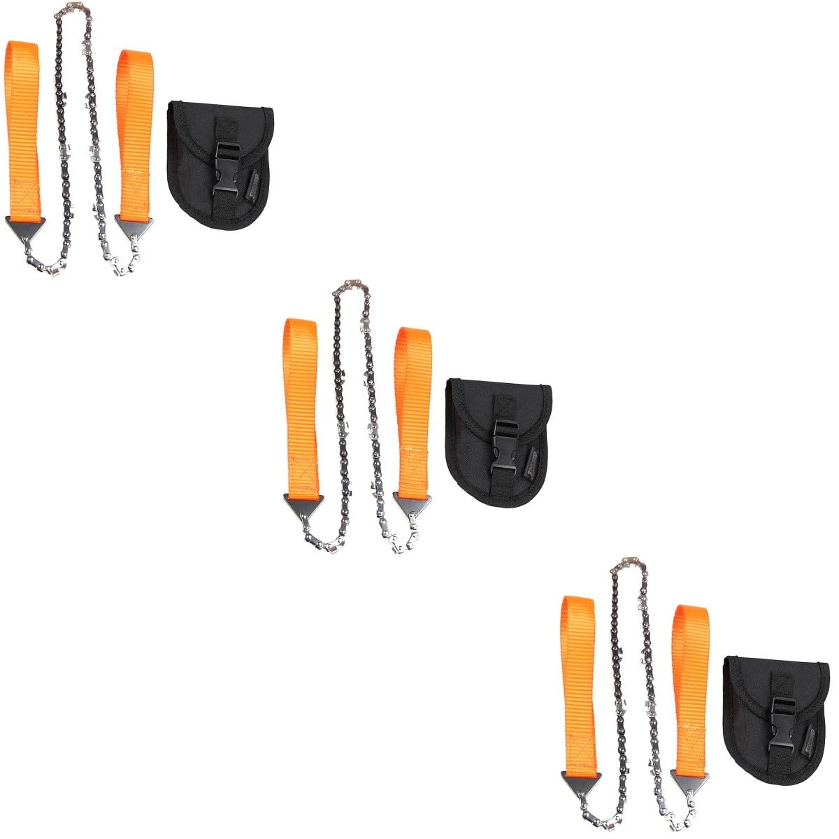 YARNOW 3pièces à Chaîne Portable Pliante Pour Camping Et Survie Outil De Coupe Pour Extérieur Pour Élagage Chasse Orange