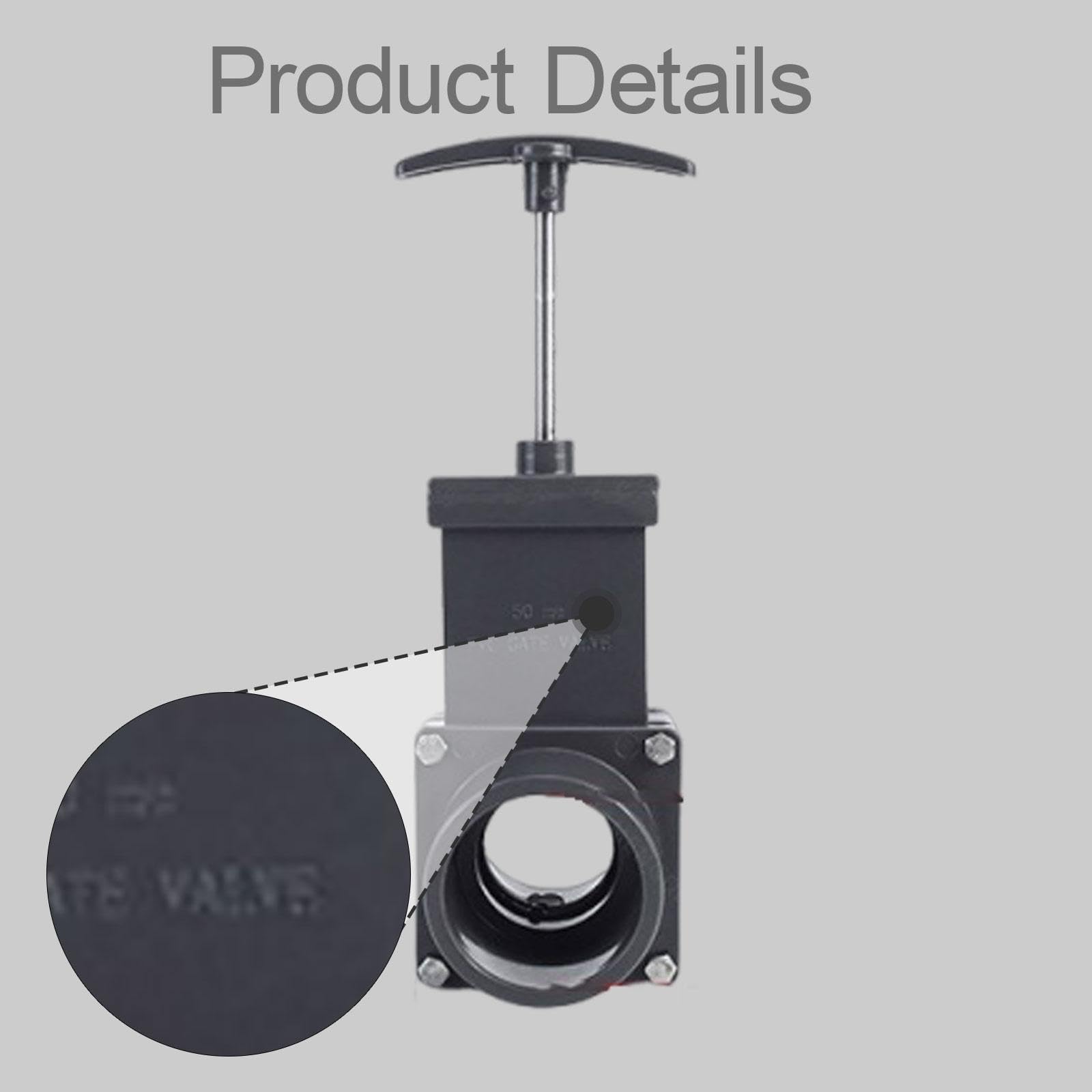 Válvula Deslizante de UPVC, Válvula de Cierre de Tuberías, Válvula de Drenaje Industrial, Accesorios de Montaje, Material para Aplicaciones T, Dn40