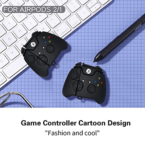 Cover For Airpods 2/1 Case, Wqnide 6 In 1 Accessories Set Protective Airpods Cover, Unique Fashion Funny Cute 3D Cartoon Game Controller Airpod Silicone Case Cover Design For Boys Girls Men #TOP1