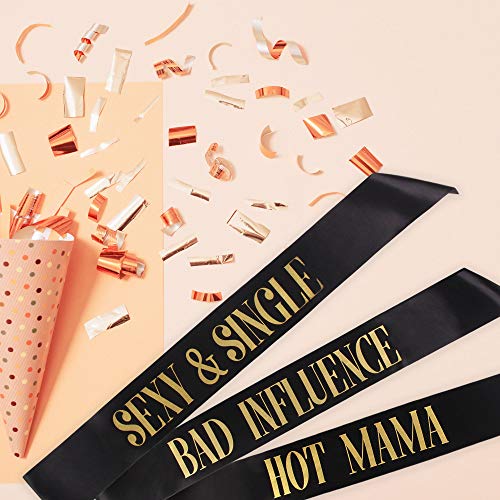Pop Fizz Designs Bachelorette Sash Set (18 Pcs) 1 White Bride To Be Sash + 1 Maid Of Honor Sash + 17 Bachelorette Sashes For The Bride Tribe - Amazing Bachelorette Party Favors #TOP7