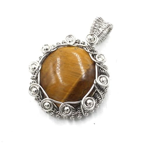 [LOVDUSU] ���b�v�f�B�X�N�r�[�Y�N���X�^���y���_���g�l�b�N���X - �����̂��߂̃G���K���g�ȃW���G���[(Tiger eye stone)