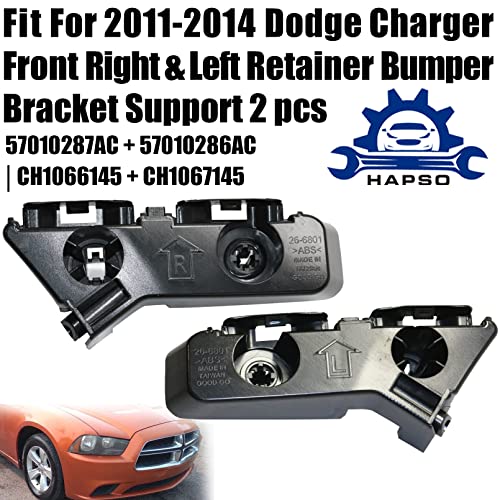 Hapso Front Bumper Support Brackets Fit For 2011-2014 Dodge Charger Abs Plastic Bumper Cover Retainer Mount Bracket Driver & Passenger Side Replacement 57010286Ac, 57010287Ac #TOP6