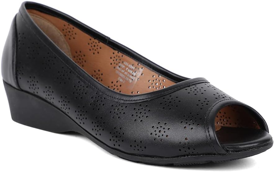BATA Women Peep-Toe Ballerinas - Cushioned Insole