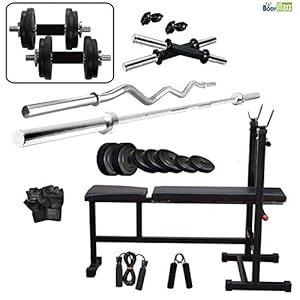 Body Maxx 30kg Home Gym Set with 3 in 1 Bench