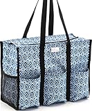 Pursetti Zip-Top Organizing Utility Tote Bag with Multiple Exterior & Interior Pockets for Working...