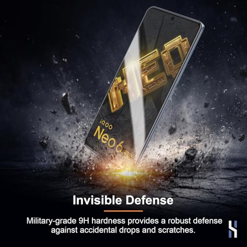 Image of Tempered Glass for iQOO Neo 6 | Neo 6 SE | 9 SE | 7 | 7 Legend (6.62 Inch) Military Grade 9H Screen Guard, Anti-Scratch, Shatterproof, Edge-to-Edge Full Coverage - Black Border