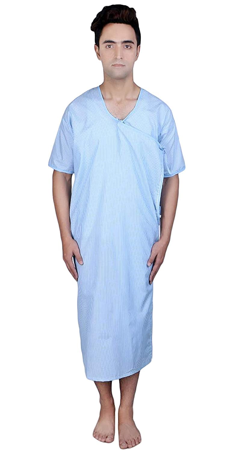 FABUNIFORMS Unisex Hospital, Medical Patient OT Gown, Appreal, Uniform, Dress (Front Open) Light Blue with Stripes, Standard Size (B0B68JCY8G) Amazon Price History, Amazon Price Tracker