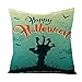 Fundas Para Cojines,Feliz Halloween Esqueleto Impresión De La Mano Almohadas De La Cubierta De Dibujos Animados Tirar Almohadas Caso Azul Decoración Cojín Cubiertas Fundas De Almohadas De La Cintu