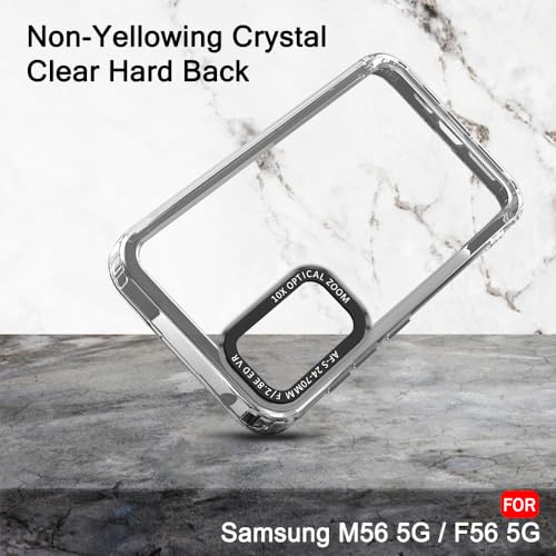 Image of TheGiftKart Hybrid Shockproof Back Cover Case for Samsung Galaxy M56 5G / F56 5G | Stylish Camera Border | Electroplated Buttons | Crystal Clear Hard Back Cover Case (TPU & PC, Smoked Bumper)